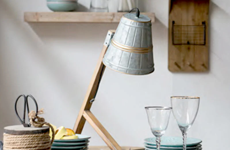Galvanized Bucket Desk Lamp
