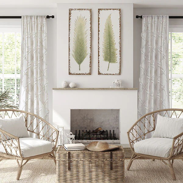 Distressed Metal Leaf Wall Art, Set of 2