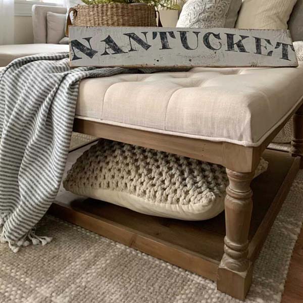 Oversized Wooden Tufted Ottoman