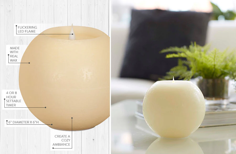 Round LED Candle with Timer