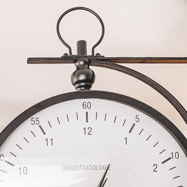 Double-Sided Hanging Wall Clock With Bracket