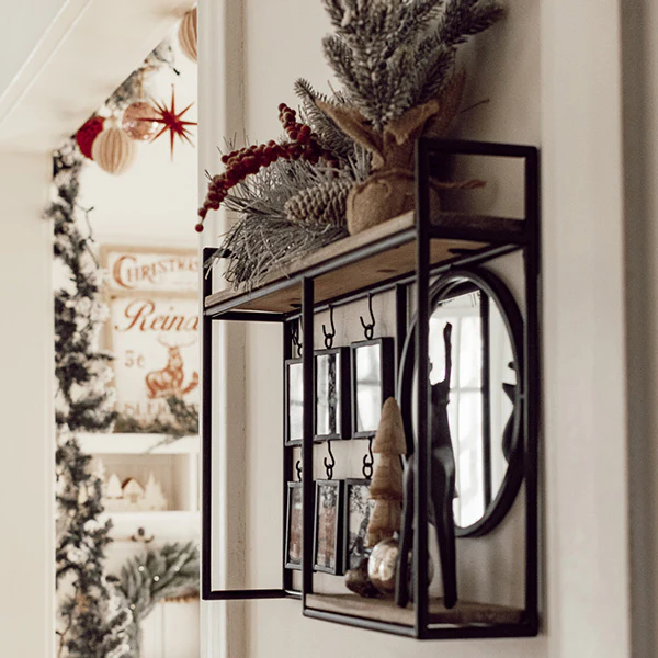 Industrial Mirror and Photo Frame Organizer