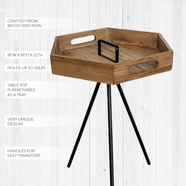 Reclaimed Wood Table | Removable Tray