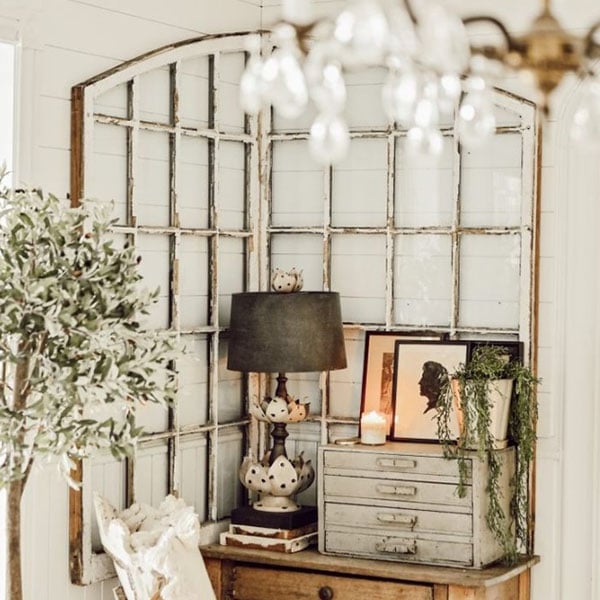 HUGE Distressed Hinged Window Frames, Set of 2