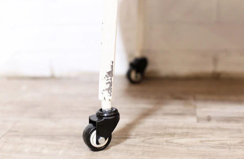 Distressed Metal Rolling Cart