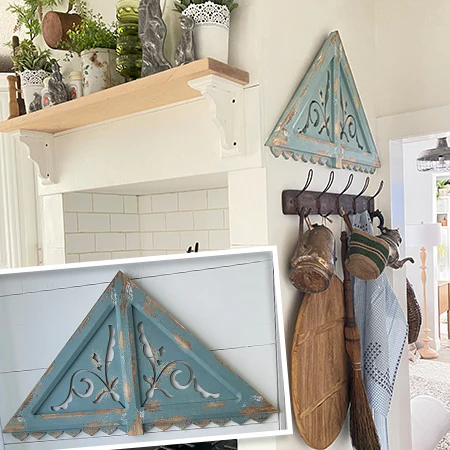 Distressed Teal Wall Gable
