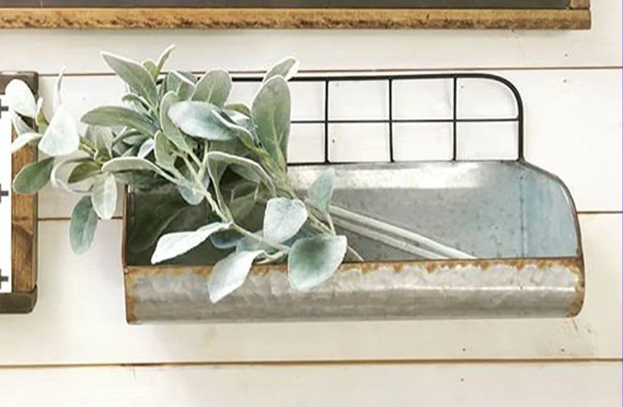 Metal Wall Baskets with Wire Back, Set of Two