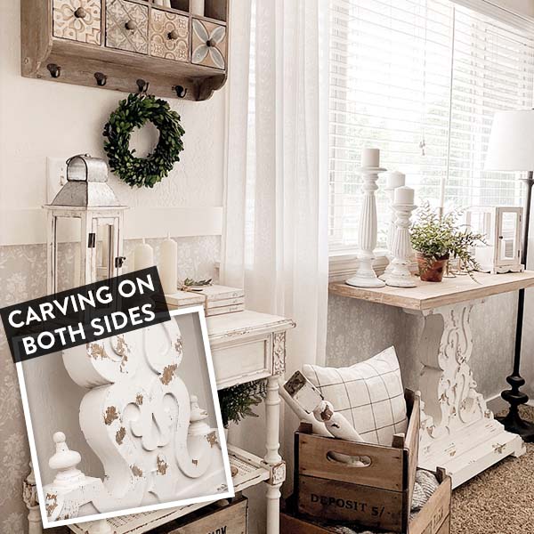 Distressed Carved Corbel Table