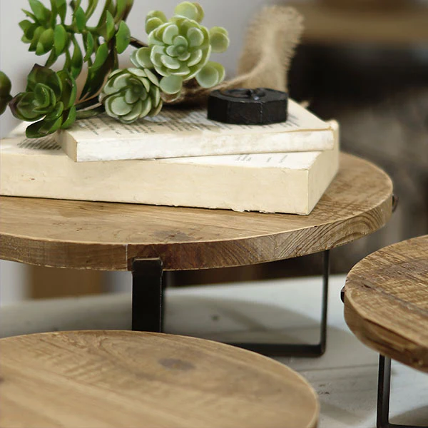 Round Modern Farmhouse Risers, Set of 3