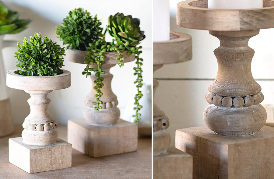 HUGE Repurposed Spindle Candle Holders  Set of 3