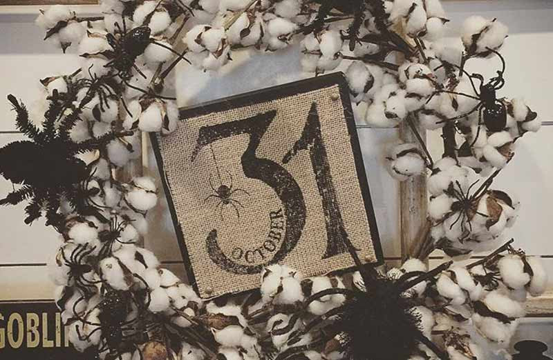 Preserved Cotton Wreath