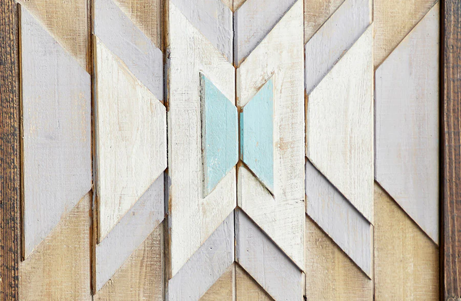 Chevron Pattern Geometric Wooden Wall Plaque