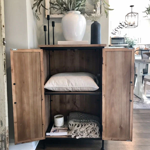 Wooden French Door Cabinet