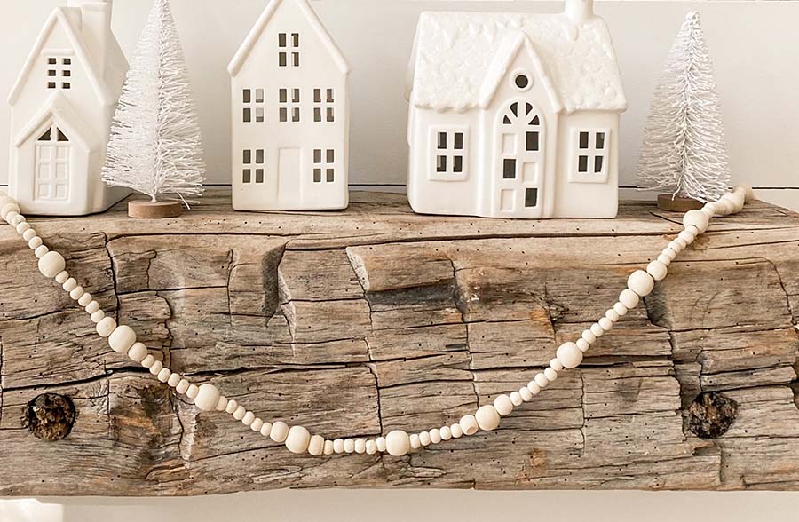 46 Inch Long Wood Bead Garland