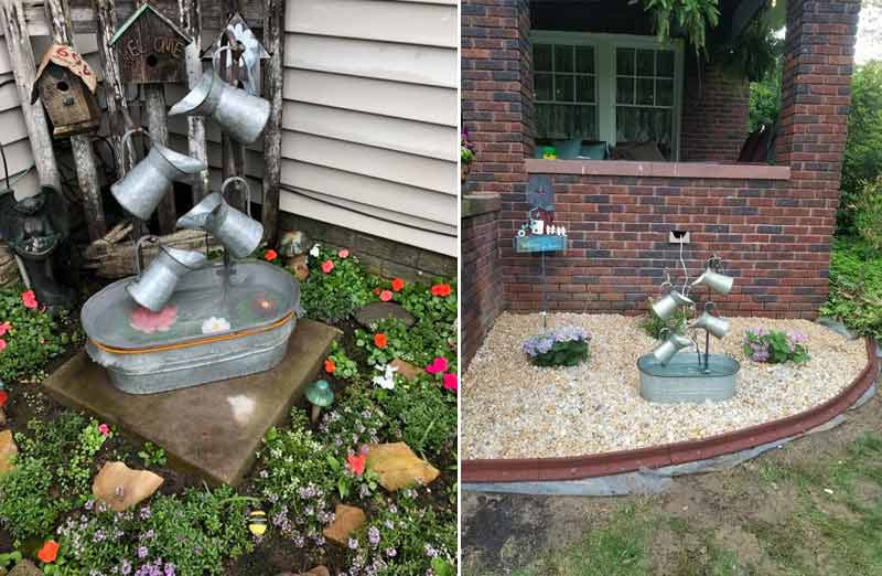 Galvanized Watering Can Fountain