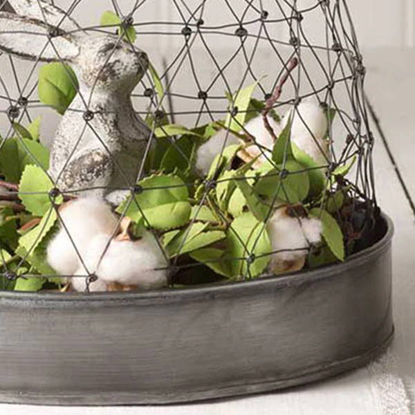 French Chicken Wire Cloche with Tray