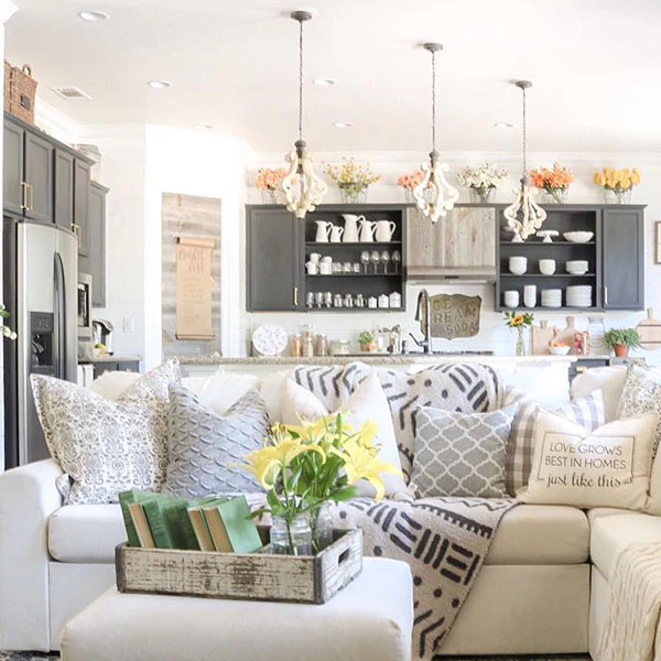 Distressed White Wood Chandelier