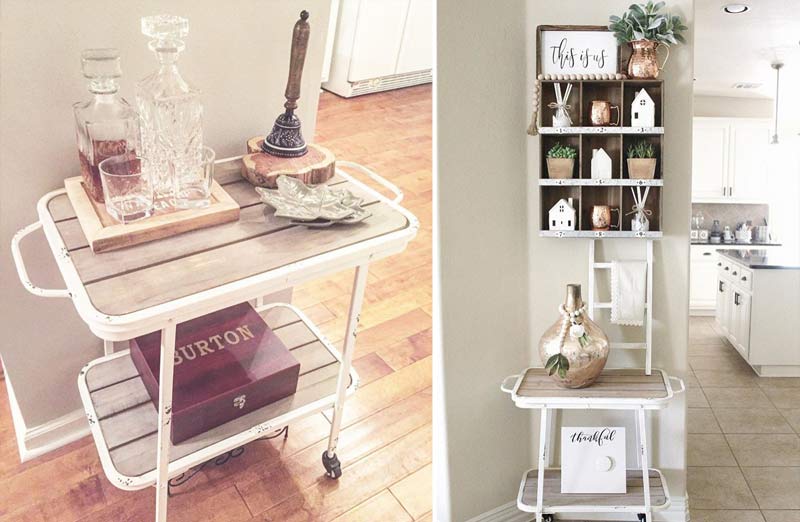 Distressed Metal Rolling Cart