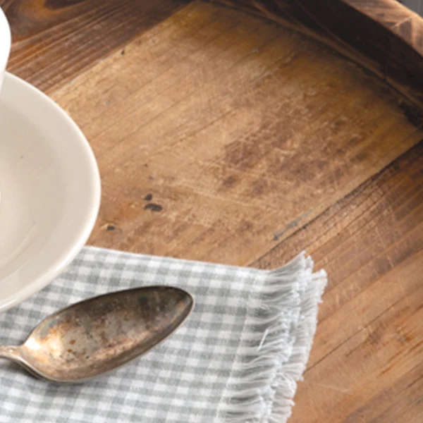 LARGE Rustic Modern  Round Wooden Tray