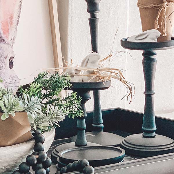 White Ceramic Bunnies, Set of 6