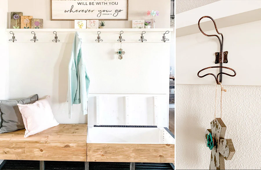 Industrial Locker Room Wall Hook, Set of 4