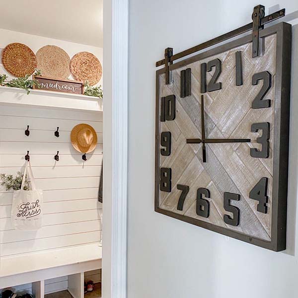 Oversized Reclaimed Wooden Planked Wall Clock