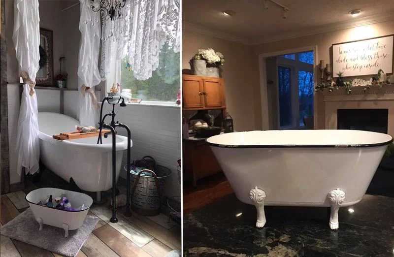 *HUGE* Enamel Claw Foot Bathtub Planter