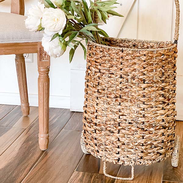 Woven Market Basket with Wheels