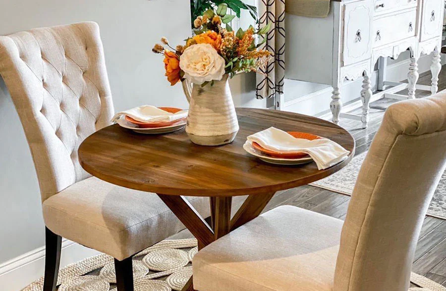 Round Recycled Wood Dining Table