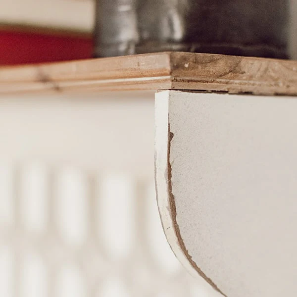 Distressed Victorian Wall Shelf with Hooks