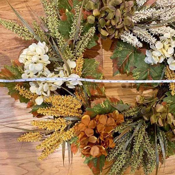 Faux Wheat and Hydrangea Wreath