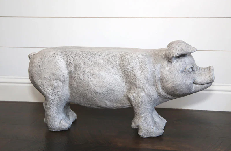 Eclectic Pig Garden Bench