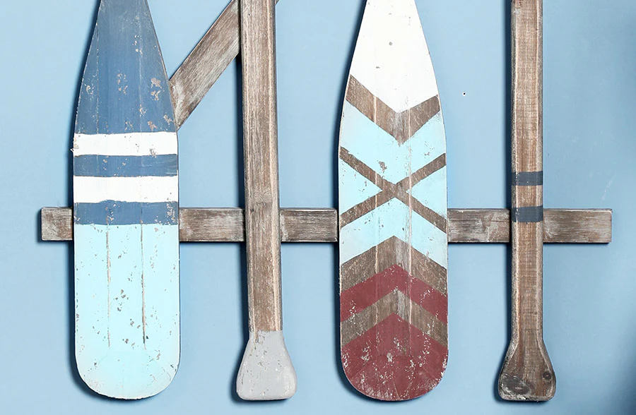 Distressed Wooden Oar Wall Art