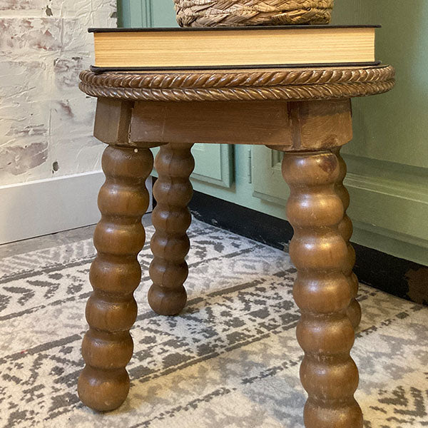 Carved Edge Wooden Milking Stool Riser