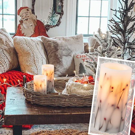 Twigs & Berries LED Candles, Set of 2