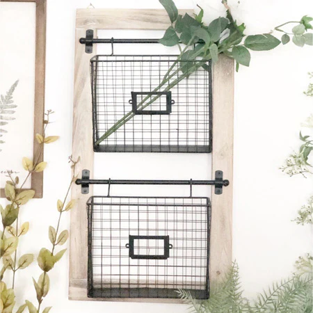 Hanging Wooden Framed Wall Bins
