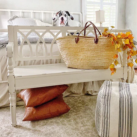 Chippy White Wooden Bench