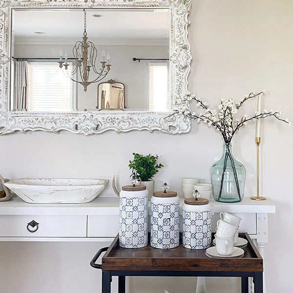 Delft Storage Canisters with Lids, Set of 3