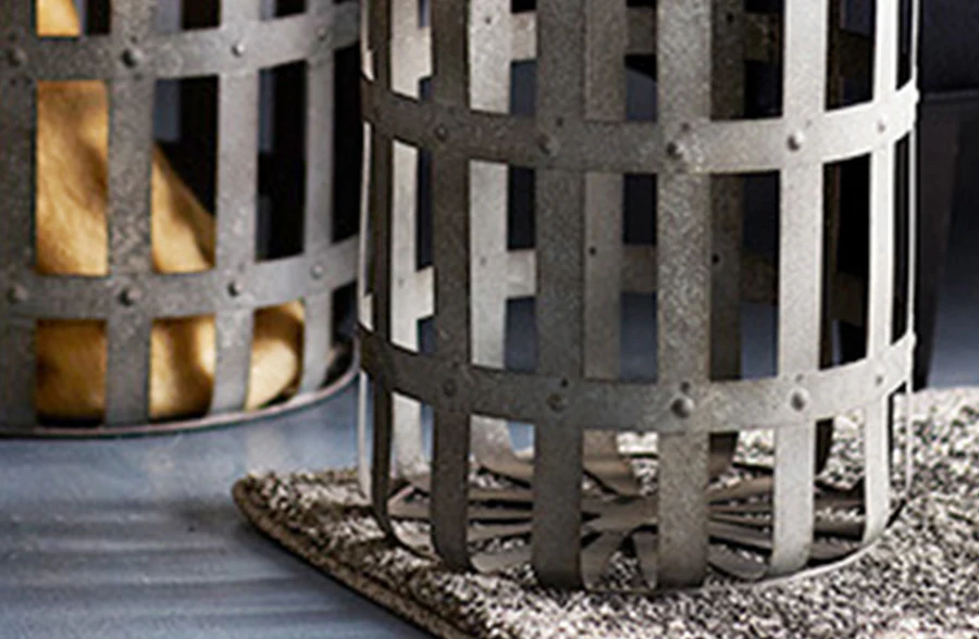 Cage Barrel Storage Tables, Set of 2