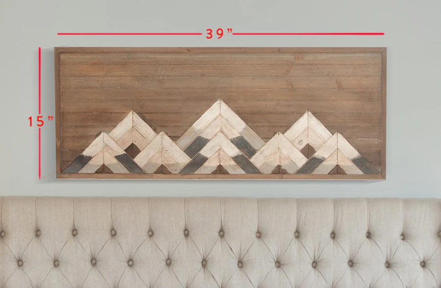 Huge Geometric Mountain Wooden Wall Art