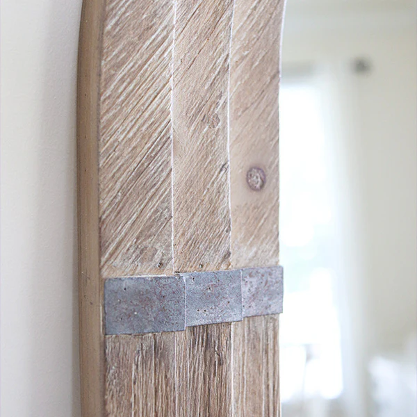 Stacked Edge Wooden Arch Floor Mirror