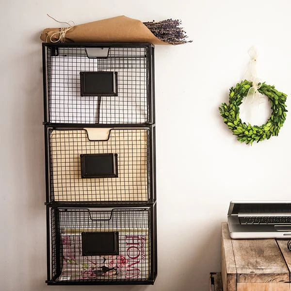 HUGE Hanging File Organizer w/ 3 Tilting Baskets