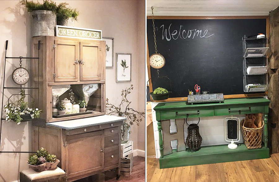 Green Hanging Grocery Scale Clock