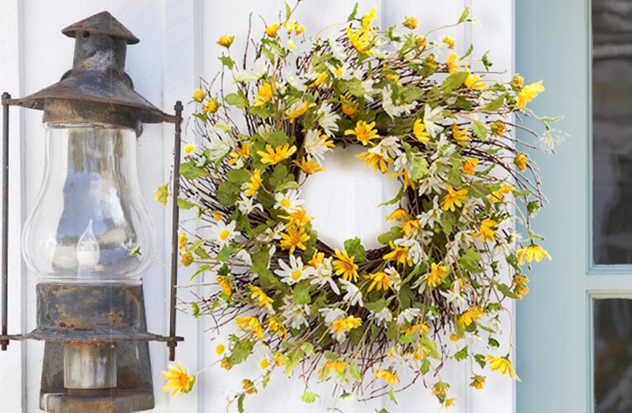 Field Daisy and Twig Wreath