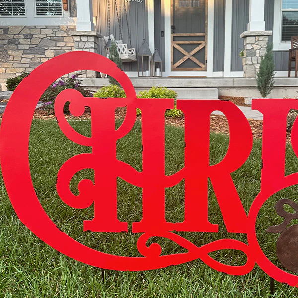 11 FEET WIDE! Merry Christmas Yard Stakes