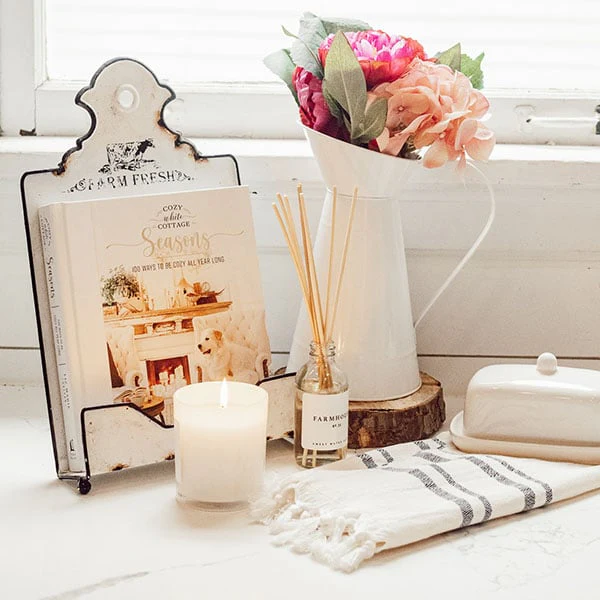 Ceramic Pitcher with Faux Flowers