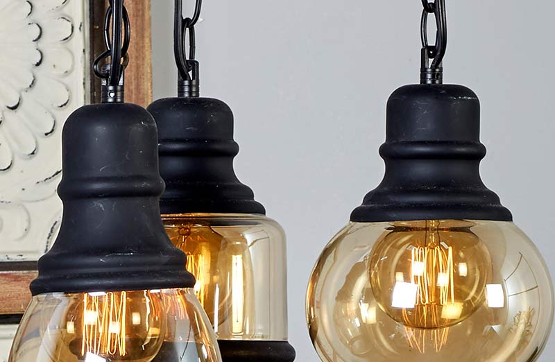 Three Light Metal Pendant