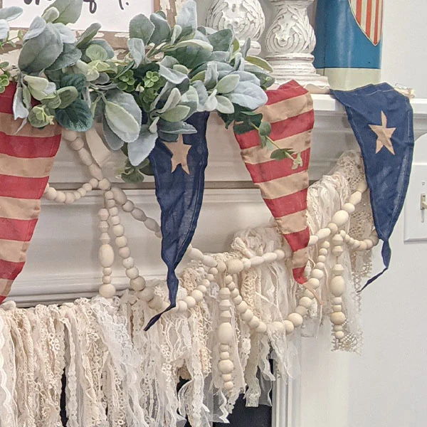 12 Foot Long Patriotic Pennant Banner