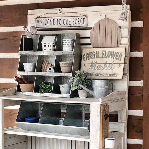 LARGE Galvanized Cubby Wall Unit