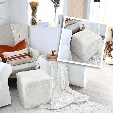 Faux Fur Ottoman